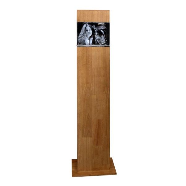 Stele, Holz mit Glasblock 200x150x100 mm quer 1-10 Personen