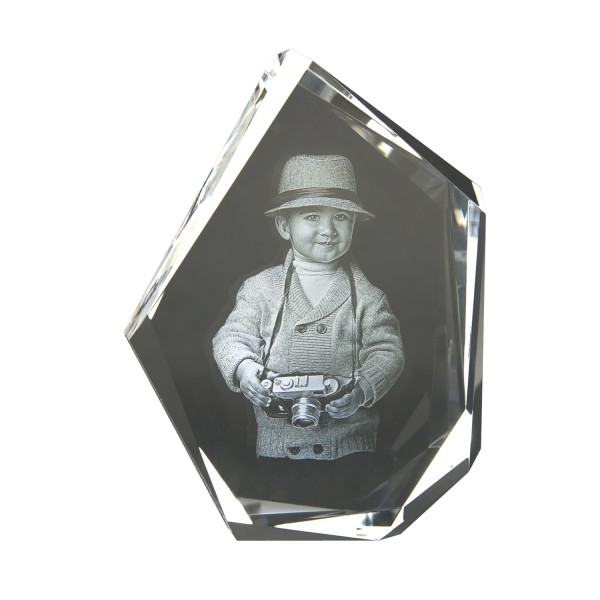 Cubo in cristallo con foto in 3D DIAMOND L 200x15x50mm Verticale 1-4 persone